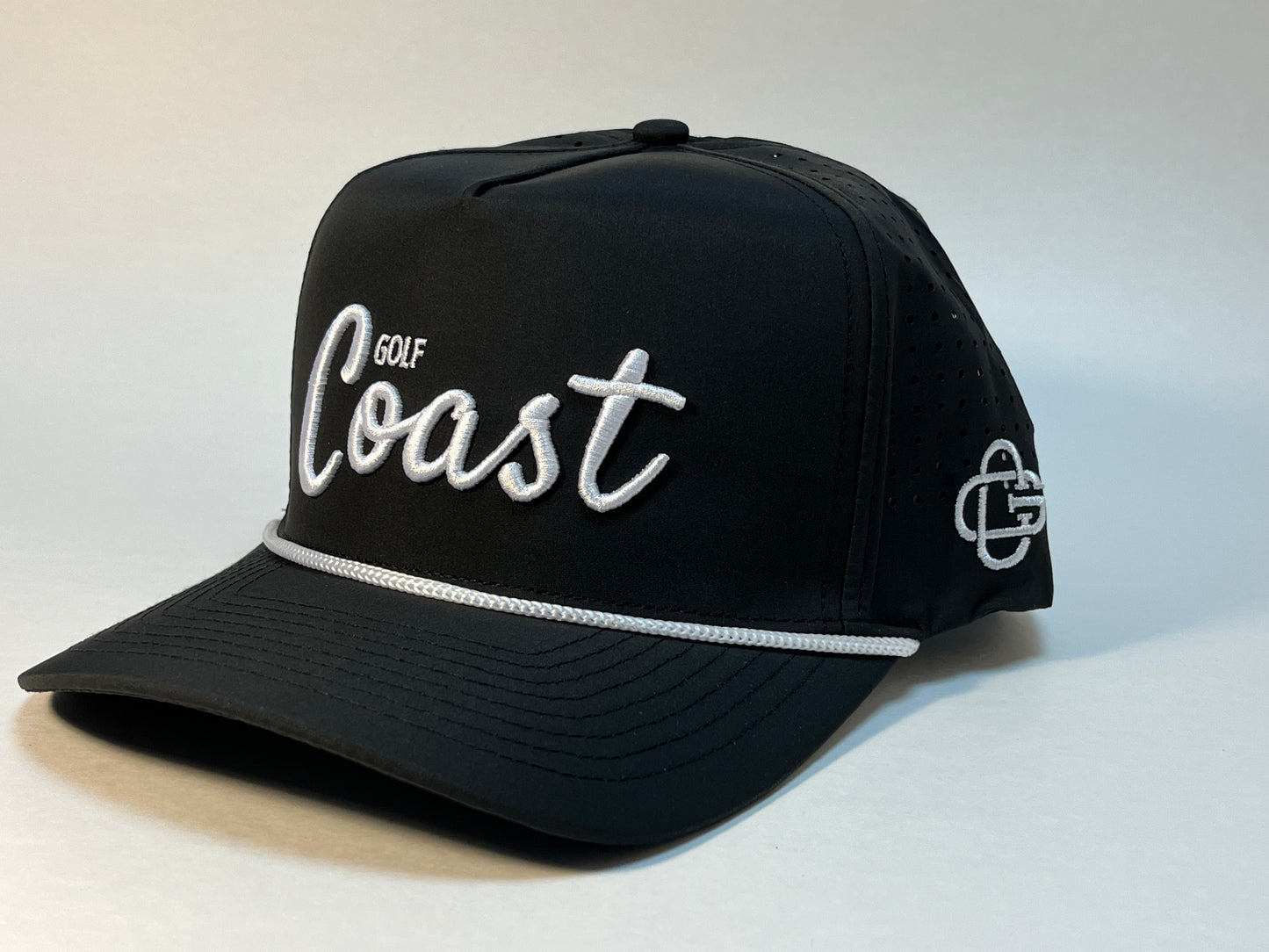 Golf Coast Cursive 5 Panel Snapback - Black/White